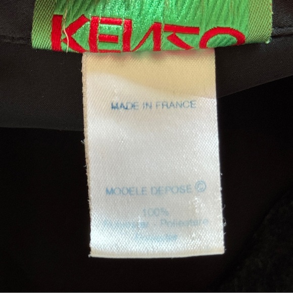 VTG Kenzo jungle black satin button down shirt blouse size 42 Large - Picture 7 of 7